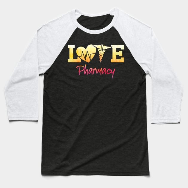 Love Pharmacy Baseball T-Shirt by White Martian